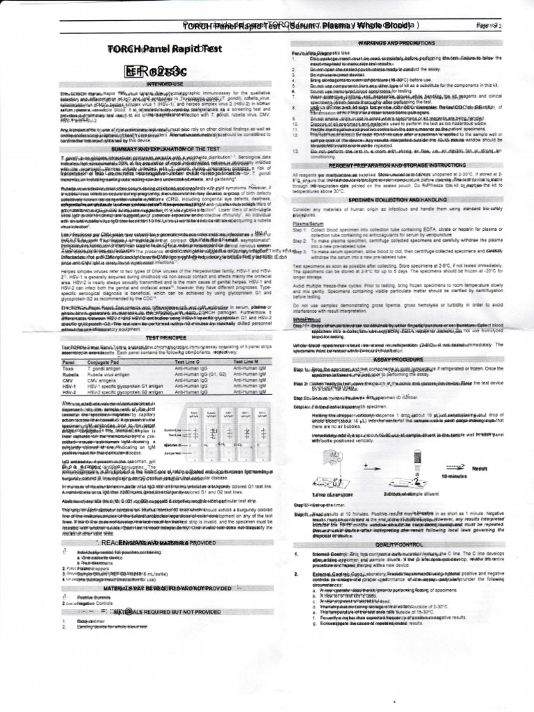 Torch Panel Rapid Test Trustline | PDF | Medicina CLINICA ...