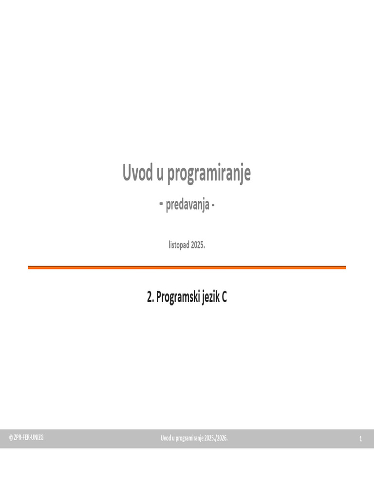 02 OsnoveProgramskogJezikaC | PDF