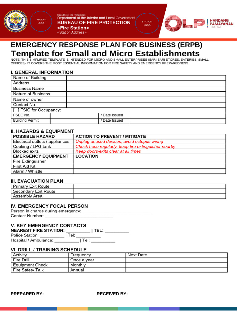 Final Erpb Template For Small Business | PDF