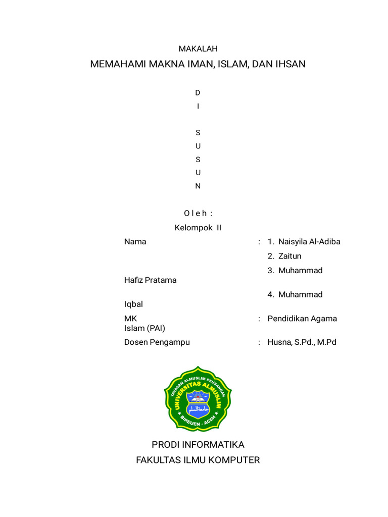 MAKALAH PAI Unit F, - Nasyila Al Adiba | PDF