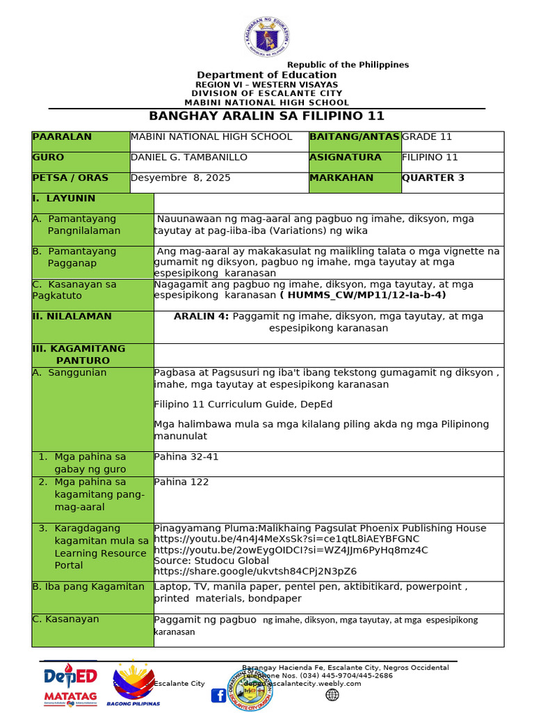 Daniel Lesson Plan For Revision | PDF