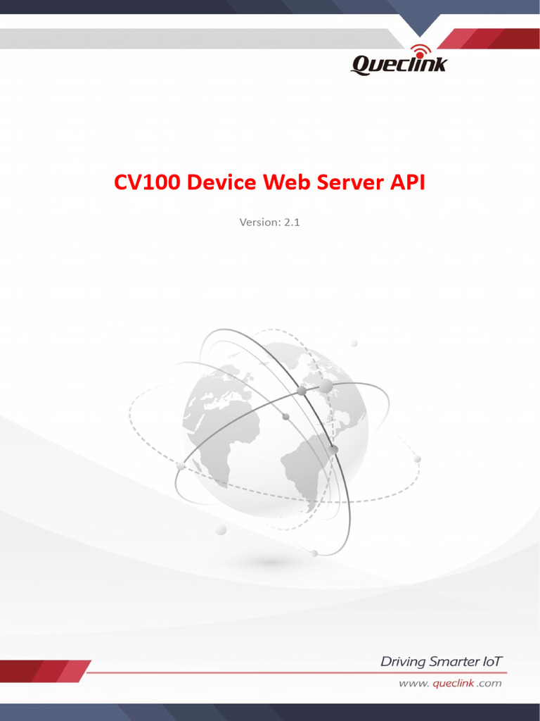 CV100 Device WebServer API_V2.1 | PDF | Web Server | Internet & Web