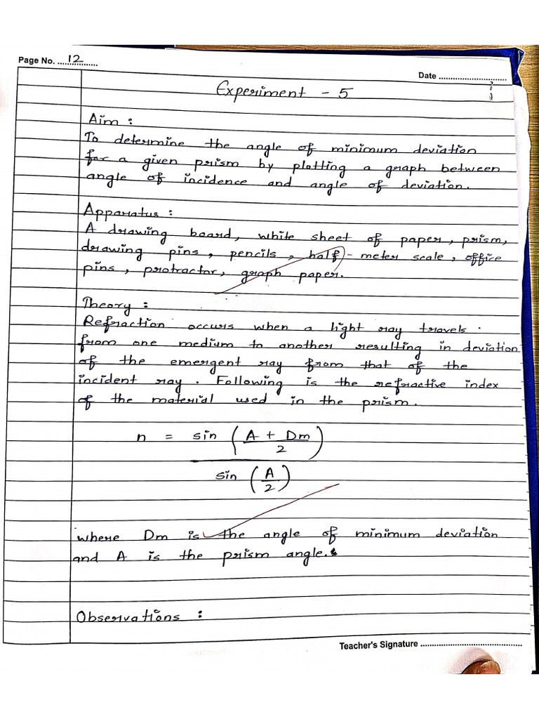 Experiment 5 Physics (Practical File) | PDF