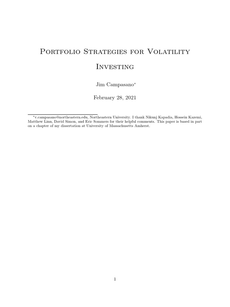 Paper 1 | PDF | Vix | Futures Contract
