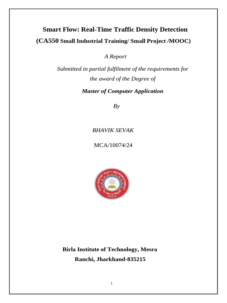 CA550 Project Report Template | PDF | Deep Learning | Traffic