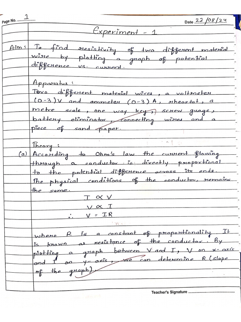Experiment 1 Physics (Practical File) | PDF