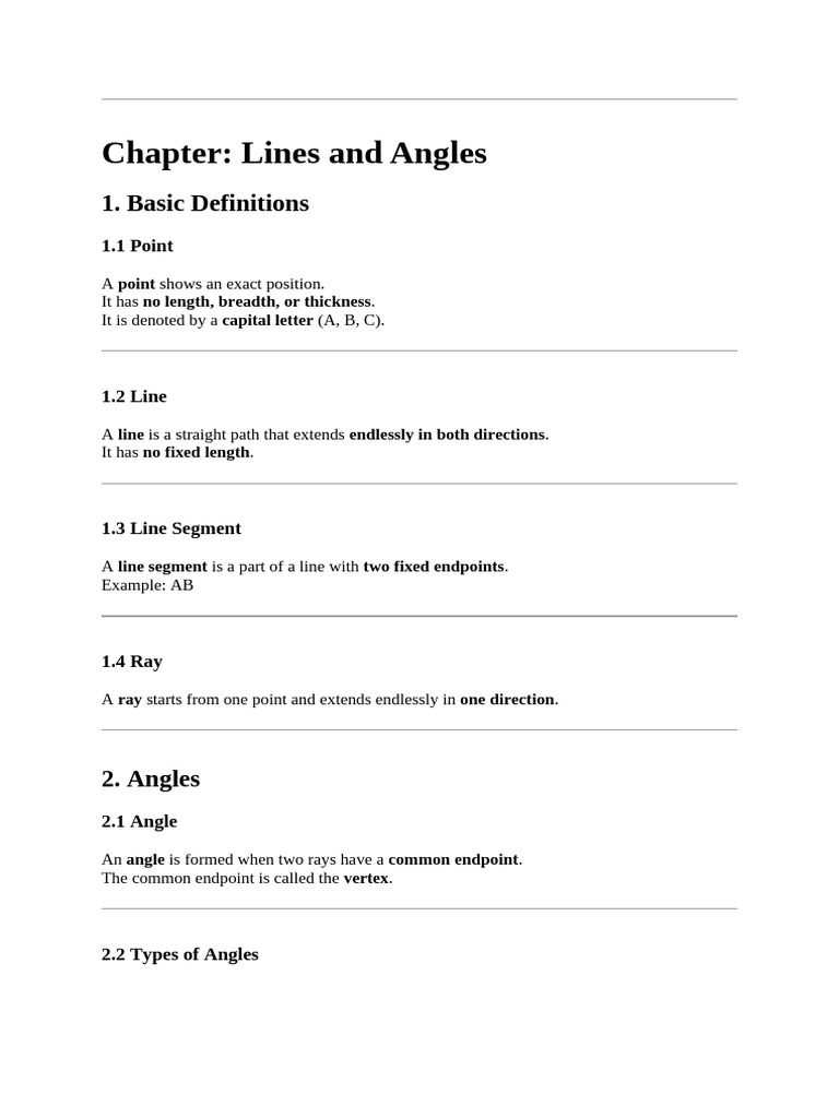 Lines and Angles C7 | PDF | Angle | Line (Geometry)