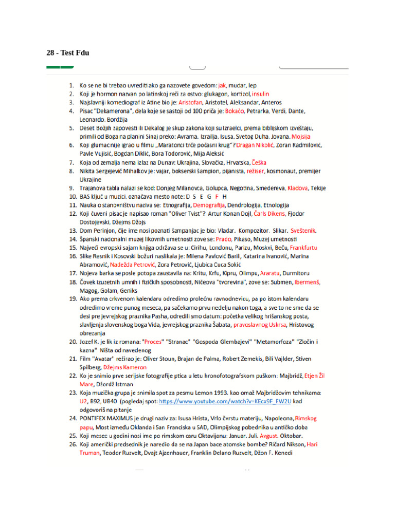 Razni Testovi i Tekstovi Sa FDU | PDF