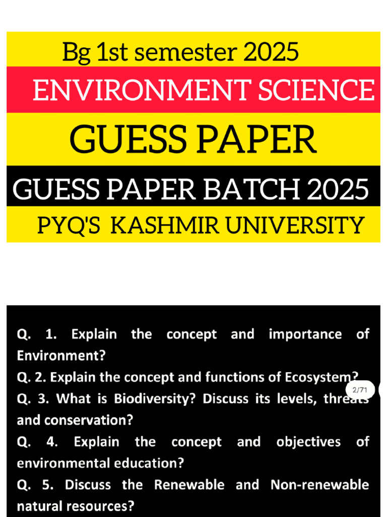Environment Science Guess | PDF