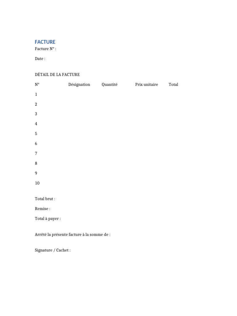 Facture Modele | PDF