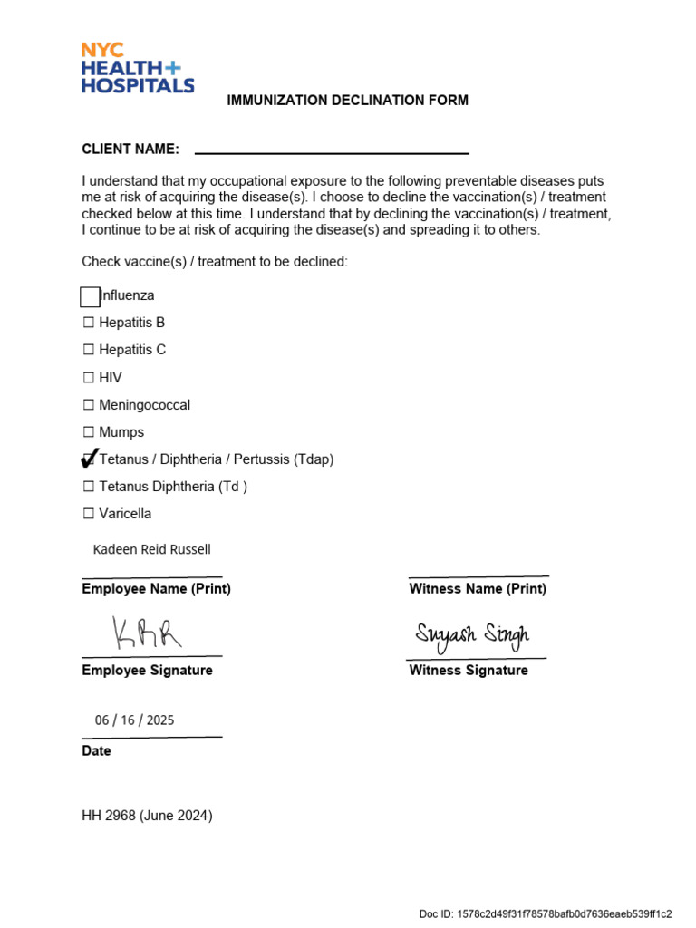 T Dap Declination - Kadeen Reid Russell | PDF