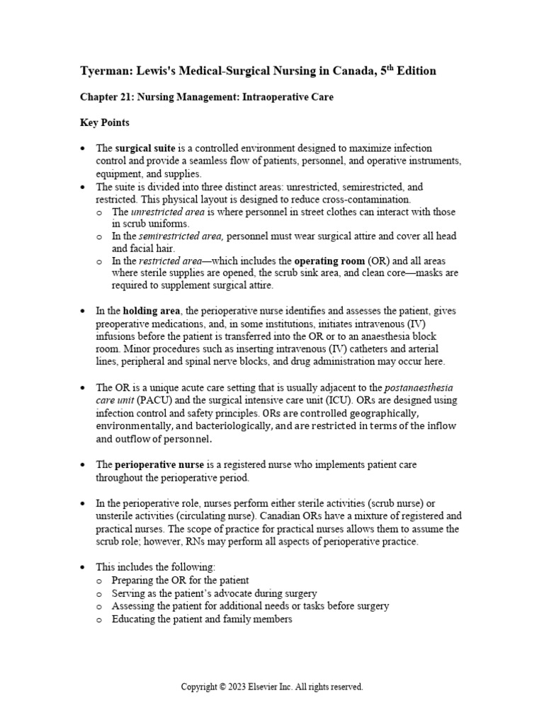 21 Intraop-Key Points | PDF | Anesthesia | Health Care