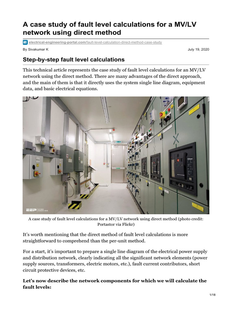 A Case Study of Fault Level Calculations For A MV-LV Network Using ...