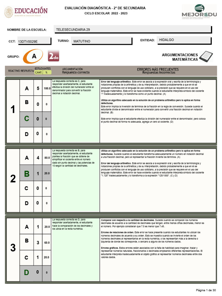 13DTV0029E.1Informe Argument Mat2°grado.1aplic-Copiar | PDF ...