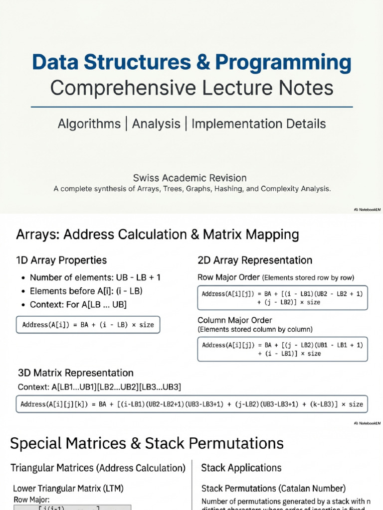 Data Structures and Programming Essential Formulas | PDF