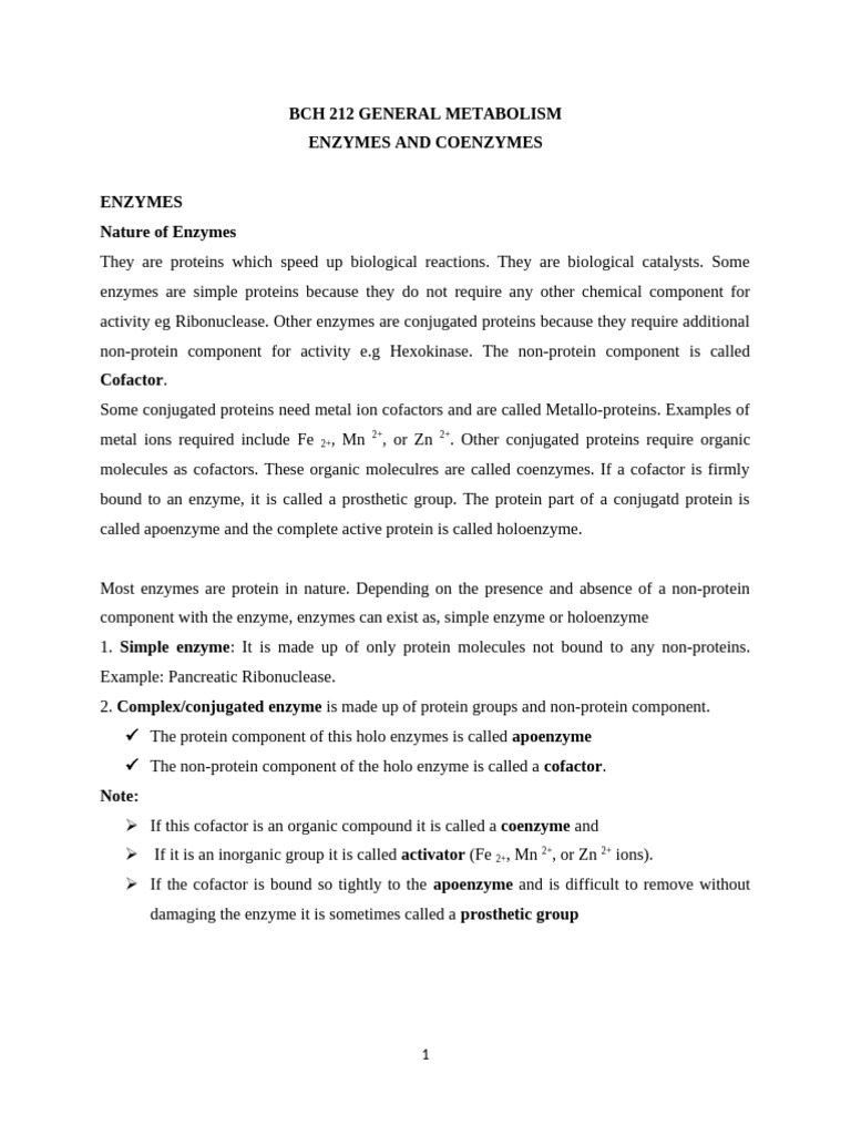 MBU ENZYME COENZYMES 2nd 2020-2021 Session (1) | PDF | Enzyme Inhibitor ...