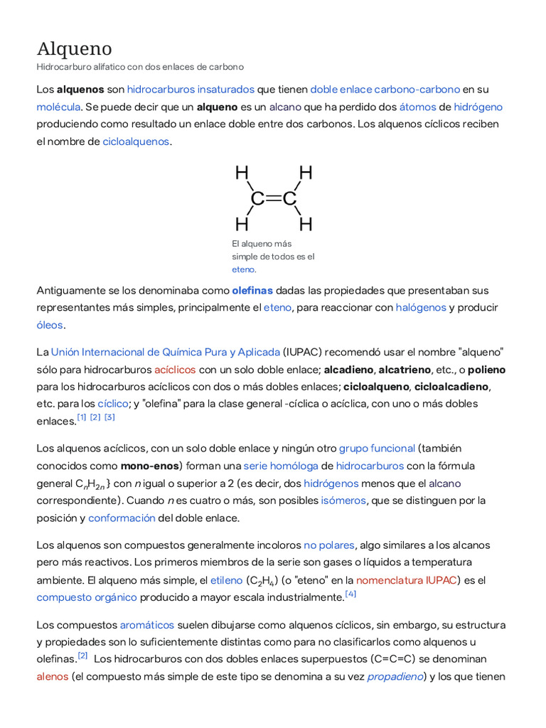 Alqueno - la enciclopedia libre | PDF | Alqueno | Química