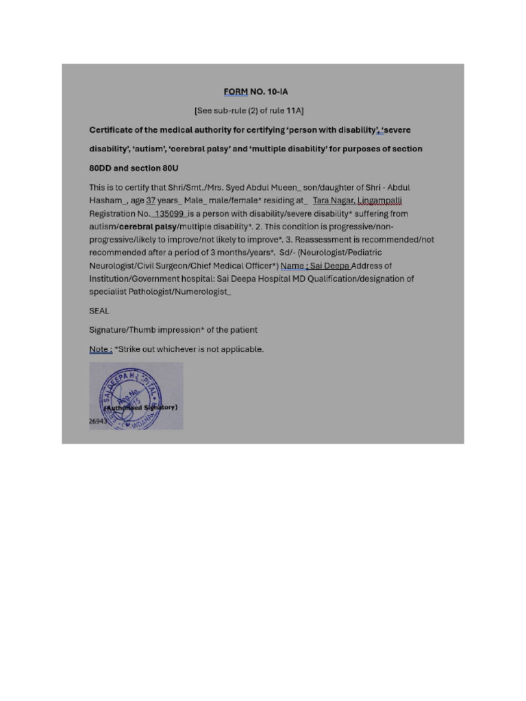 Form - 10 I A | PDF