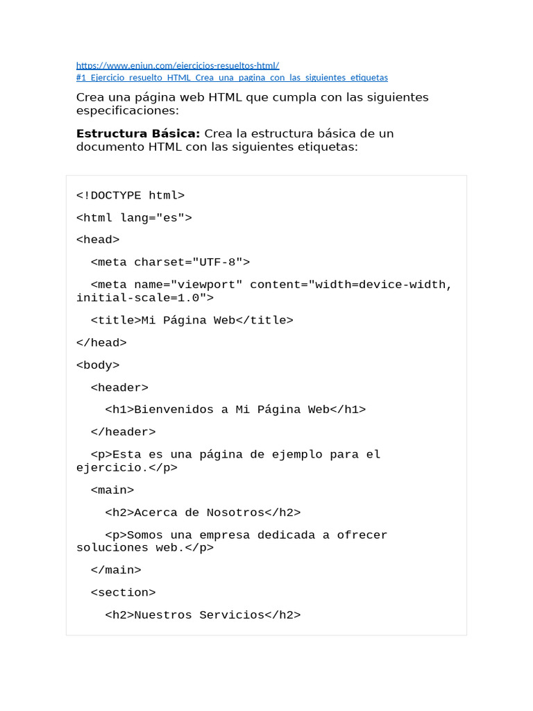 HTML Ejercicios 2025 | PDF | HTML | Página web