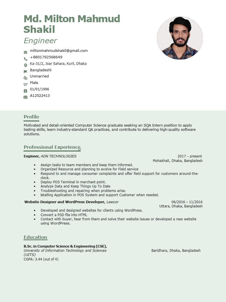 Md. Milton Mahmud Shakil | PDF | Word Press | Selenium (Software)