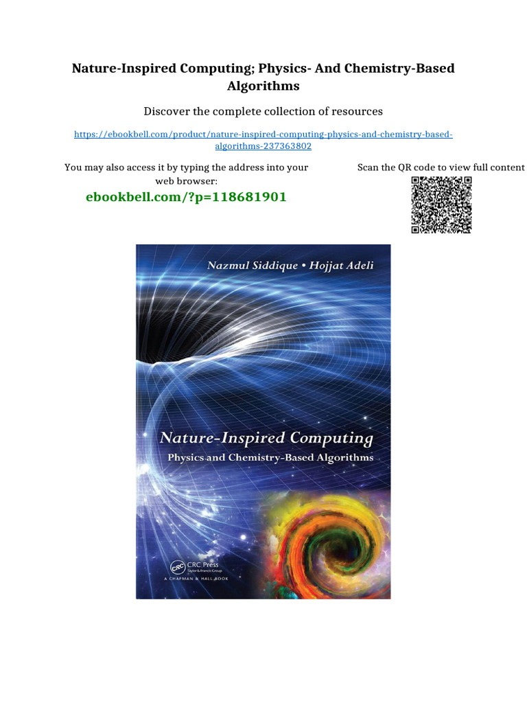 Nature-Inspired Computing Physics - and Chemistry-Based Algorithms ...