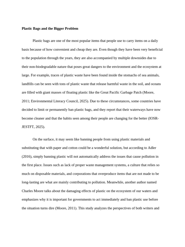 Plastic Bags and the Bigger Problem (1) | PDF | Reuse | Plastic