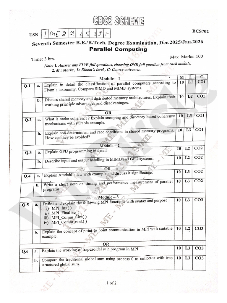 BCS702 Regular Paper | PDF