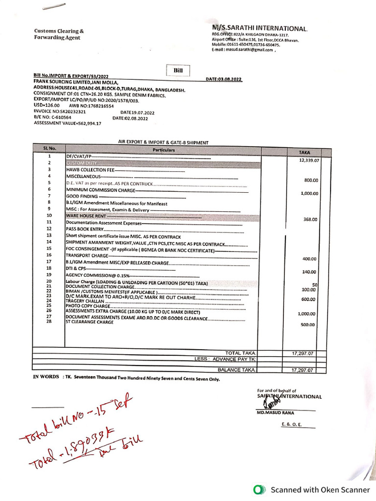 Duty Invoices - Aug+ Sep+Old Checked | PDF