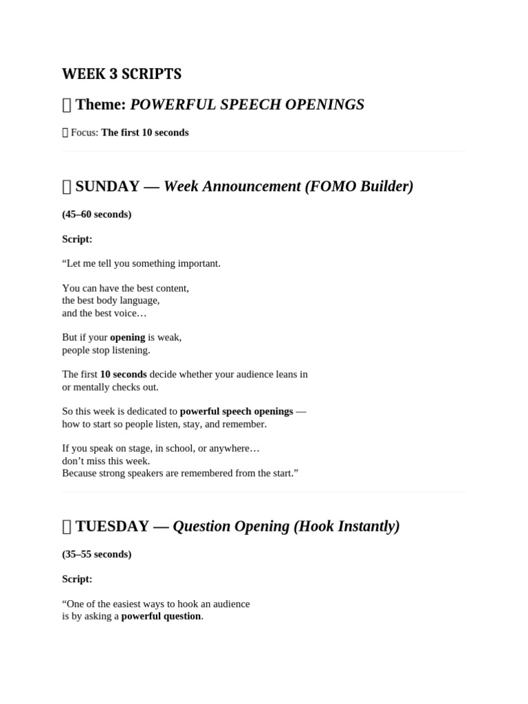 Week 3 Scripts | PDF