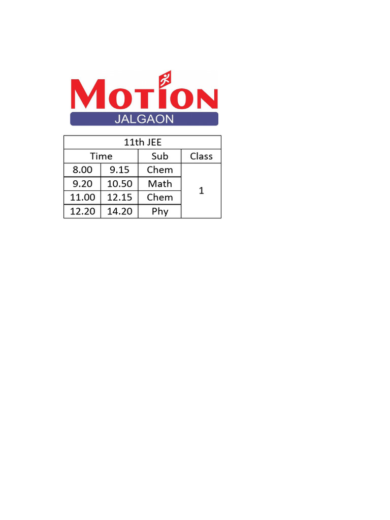 11th JEE Updated Time Table From 06-01-2026 | PDF