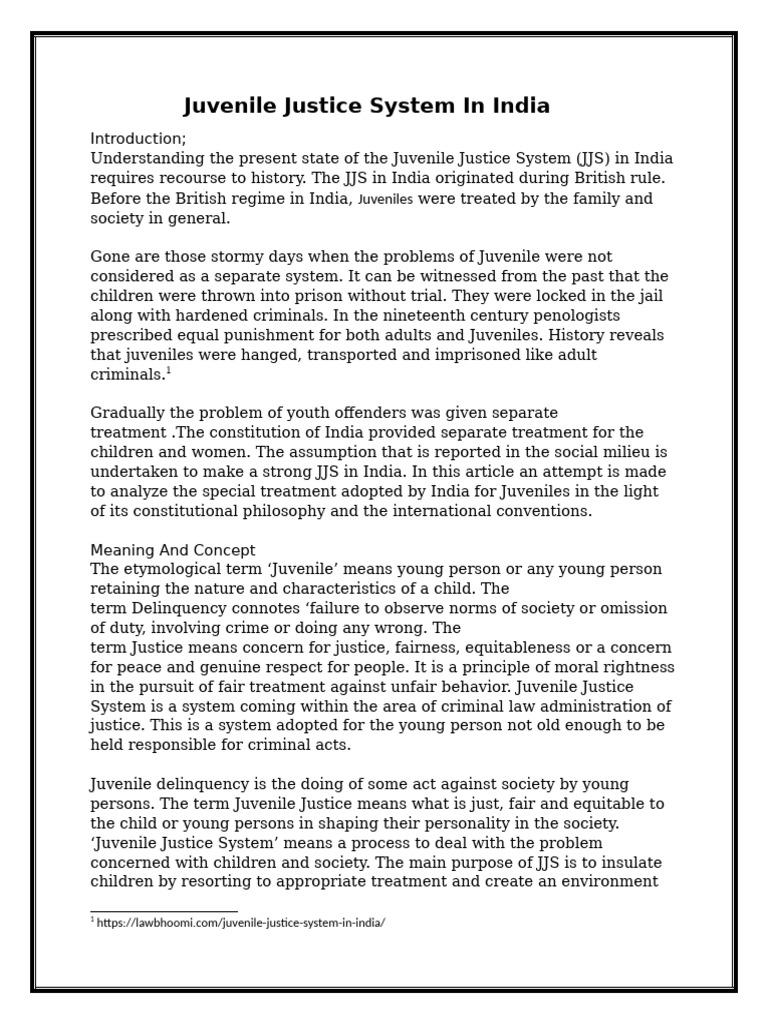 Juvenile Justice System in India Muth | PDF | Juvenile Delinquency ...