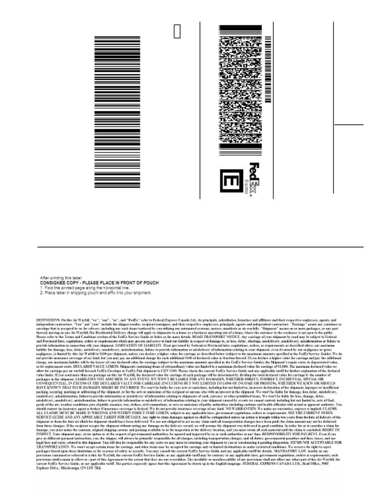 Ssense Fedex Label | PDF