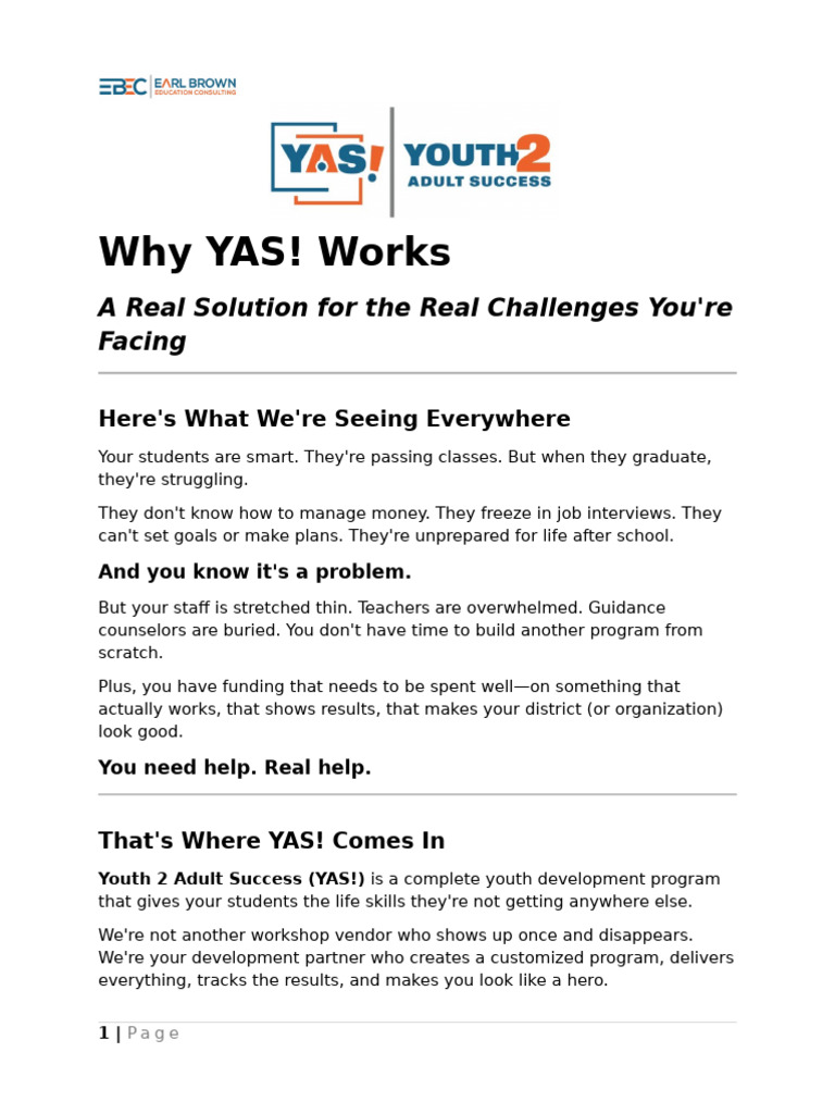 Why YAS Works - TeaserClaude | PDF