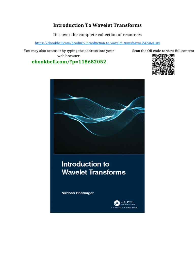 Introduction to Wavelet Transforms latest pdf 2025 | PDF | Intellectual ...