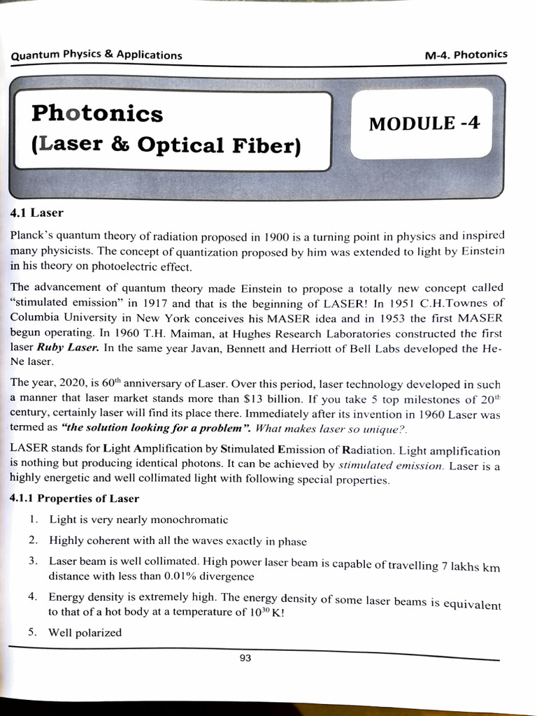 Module 4 Photonics | PDF