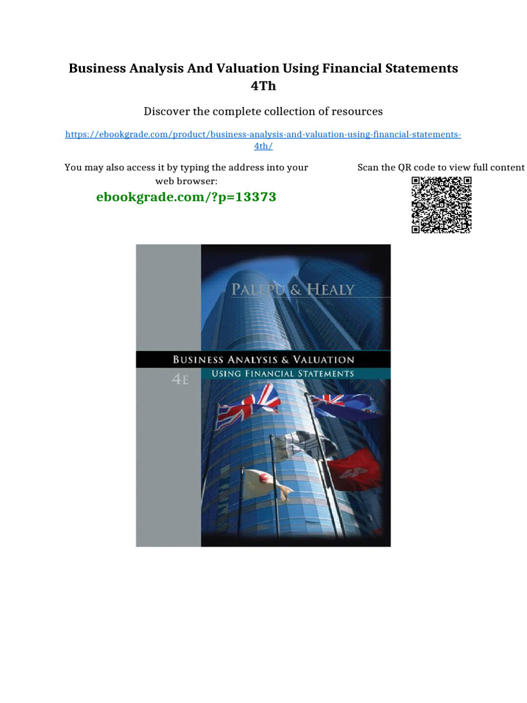 Business Analysis and Valuation Using Financial Statements 4th online ...