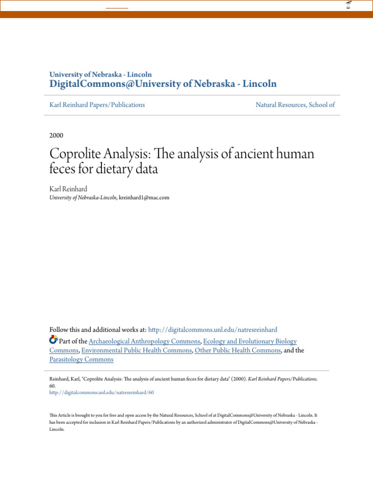 Coprolite Analysis: The Analysis of Ancient Human Feces For Dietary ...