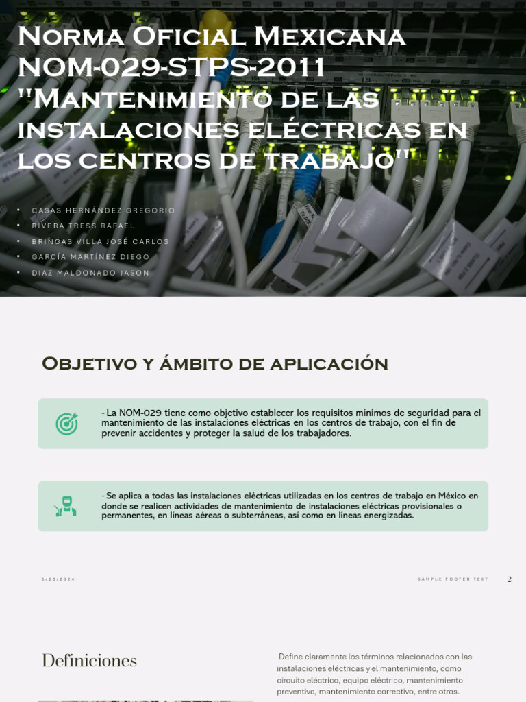 Nom 029 STPS 2011 | PDF | Cableado eléctrico | Conductor electrico
