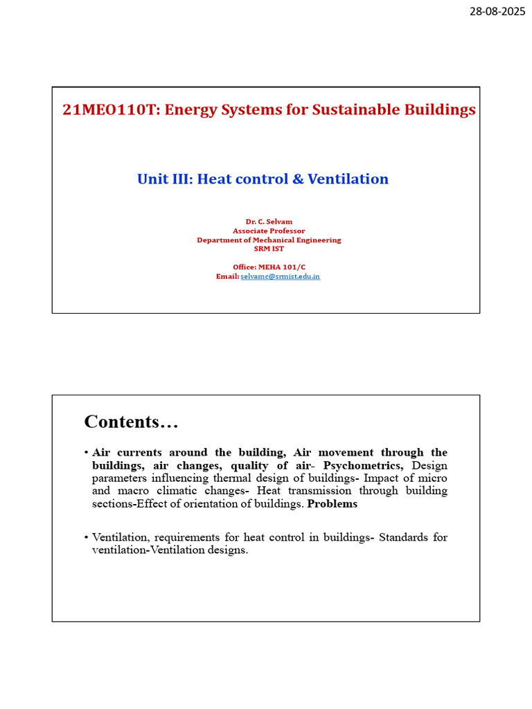 Unit 3 - Heat Control and Ventilation | PDF | Heat Transfer | Building ...