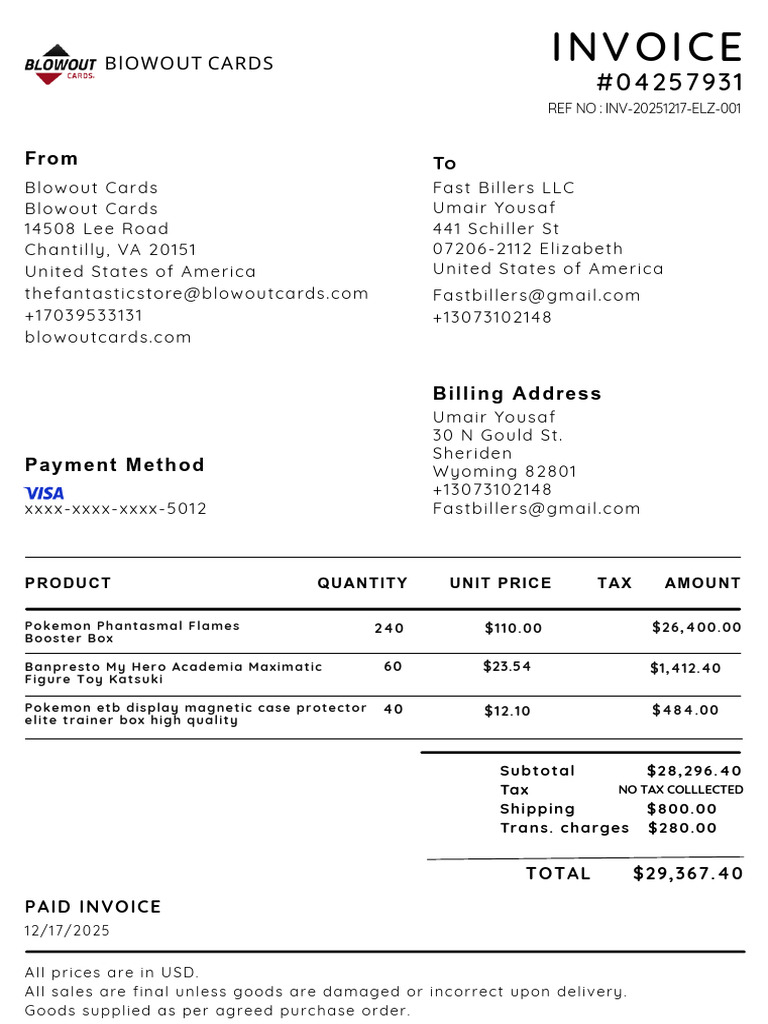Invoice 1 | PDF