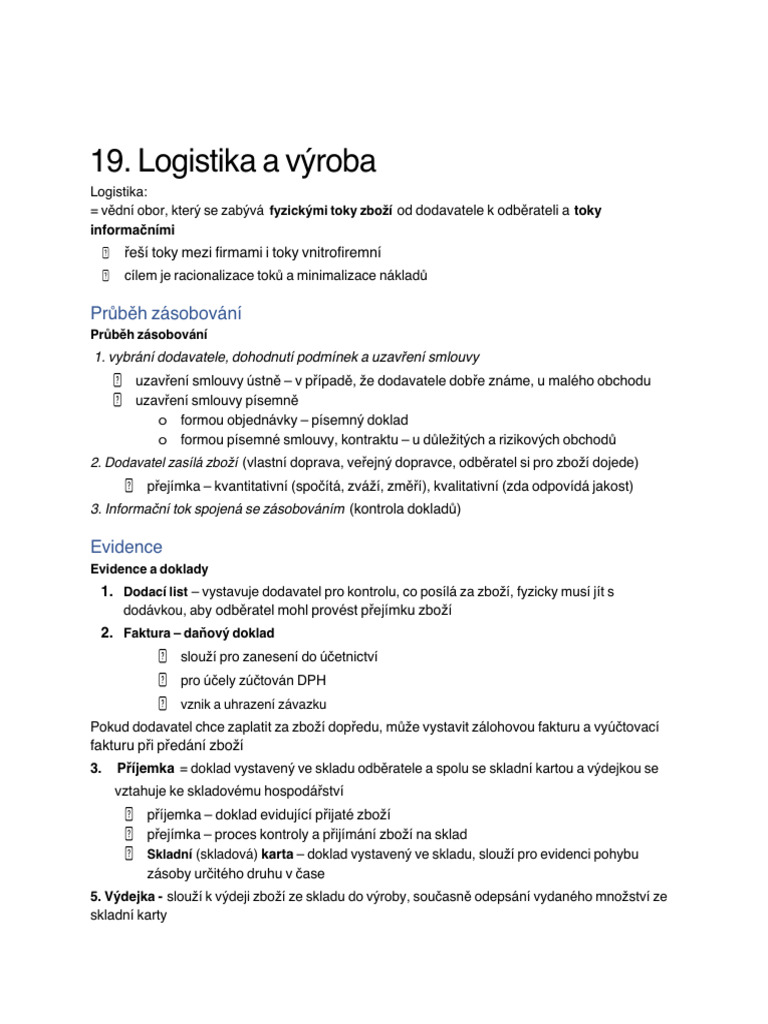 019logistika Vyroba | PDF