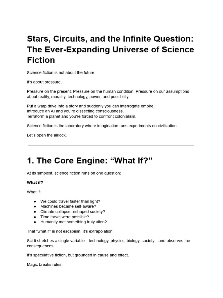 The Ever-Expanding Universe of Science Fiction | PDF | Science Fiction ...
