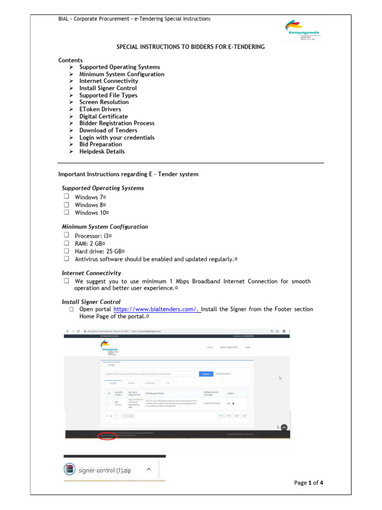 E - Tender Special Instructions | PDF | Software | Computing
