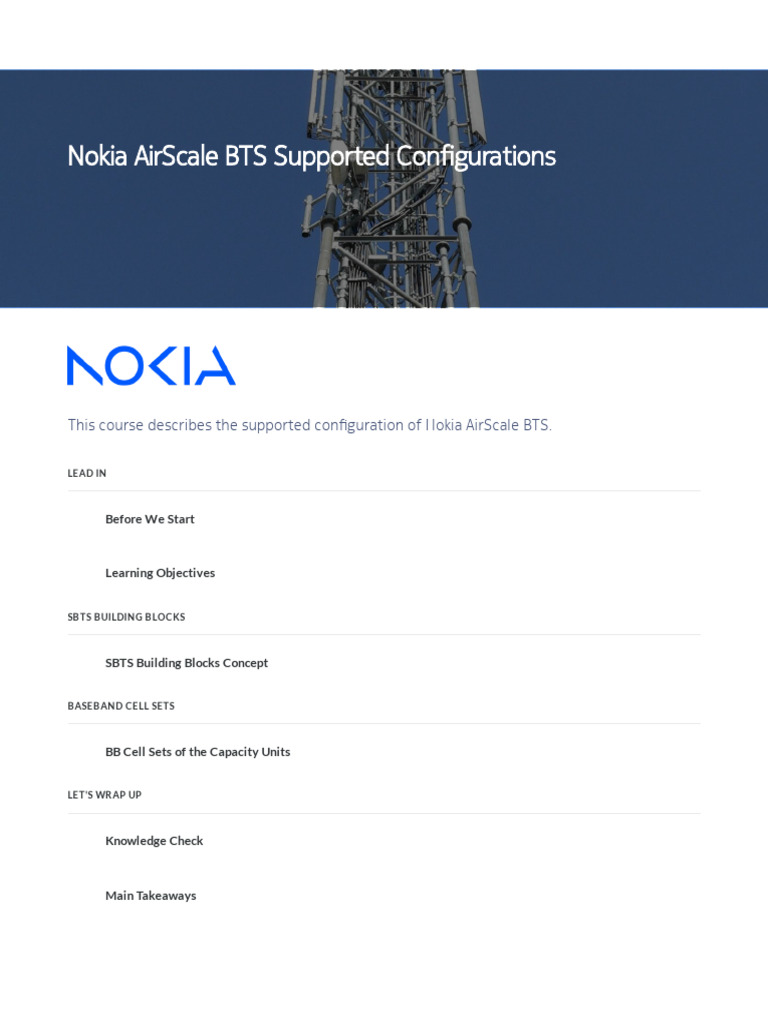 Nokia AirScale BTS Supported Configurations | PDF | Lte ...