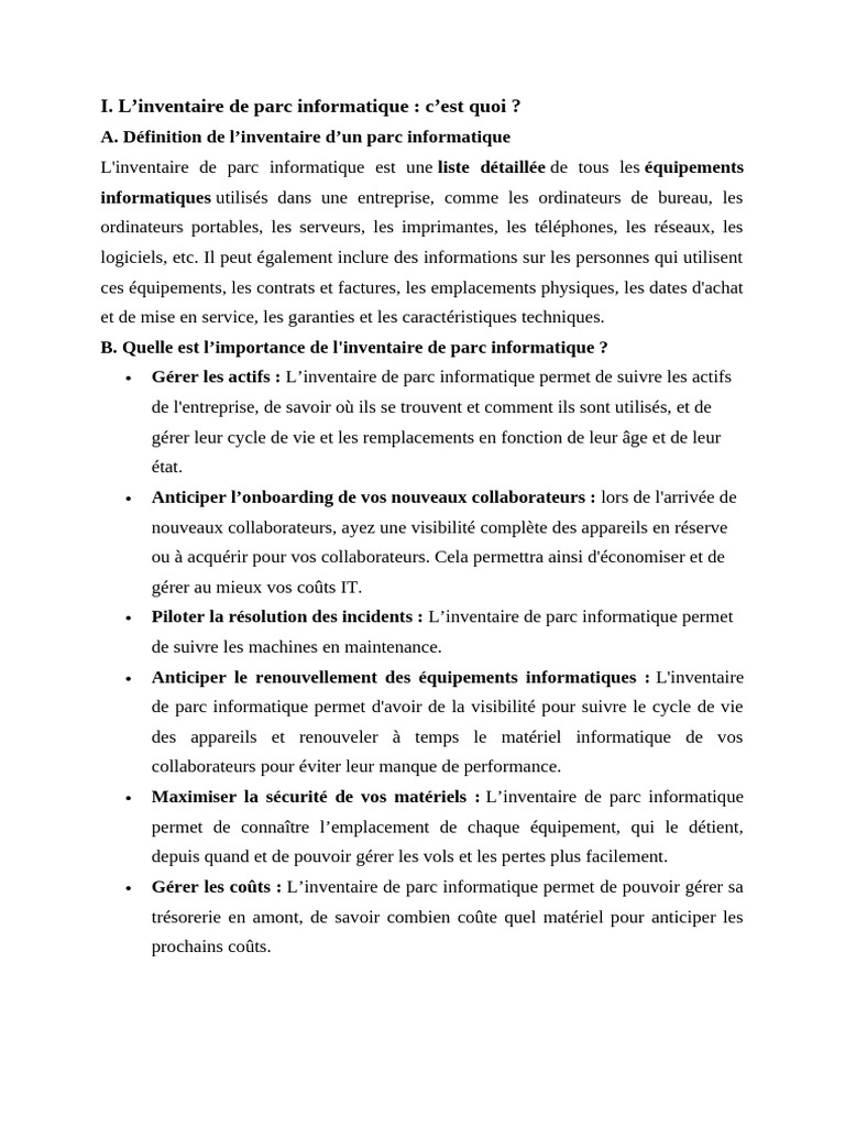 5540 - Inventaire D'un Parc Informatique | PDF | Informatique ...