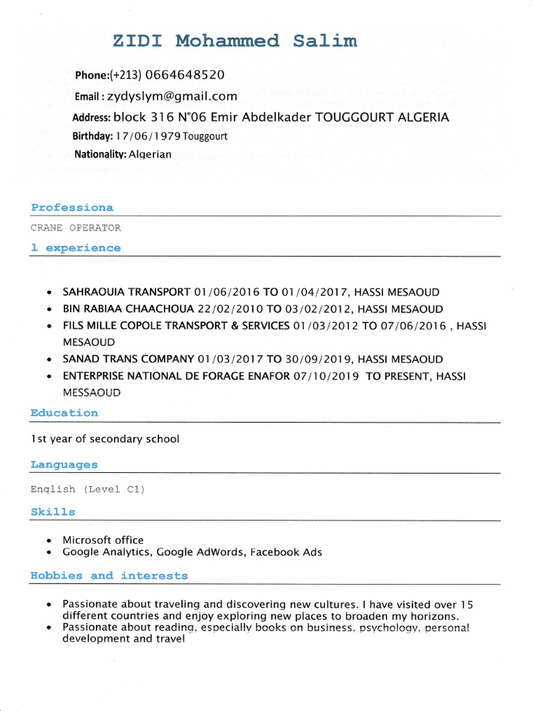 CV Salim | PDF