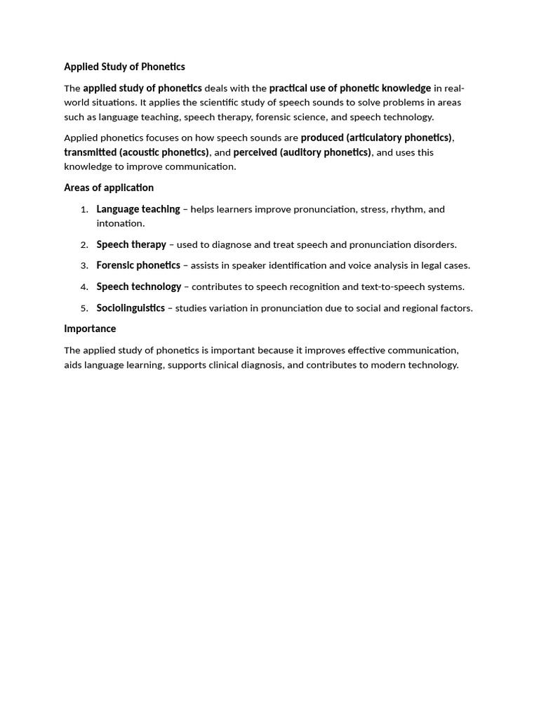 Applied Study On Phonetics | PDF