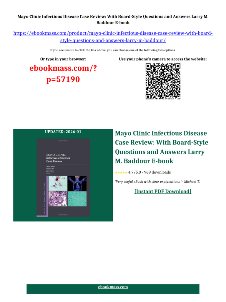 Mayo Clinic Infectious Disease Case Review: With Board-Style Questions ...