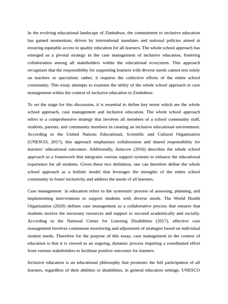 Case Management Inclusive Education | PDF | Inclusion (Education ...