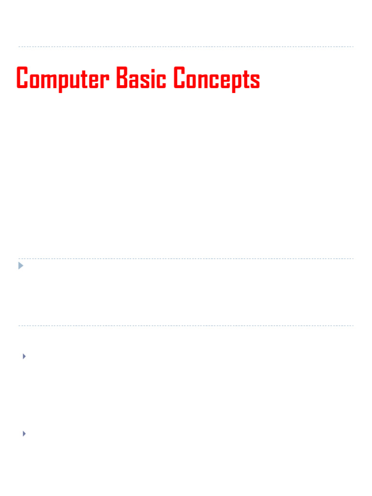 1 Computer Basic Concepts 1 | PDF | Random Access Memory | Central ...
